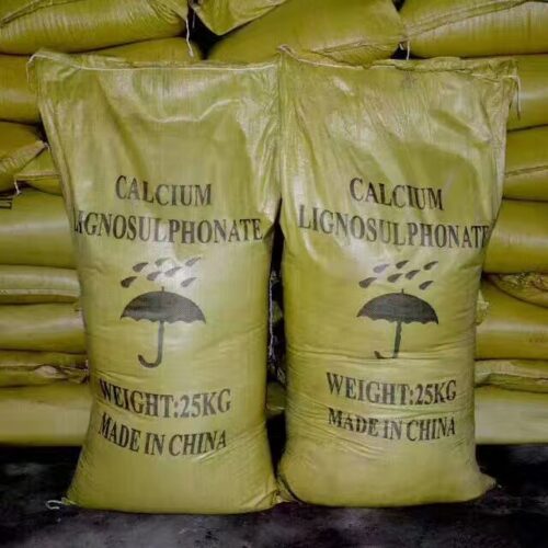 Calcium lignosulfonate CAS 8061-52-7 in labeled 25 kg bags